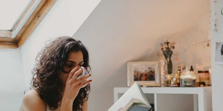 woman holding book